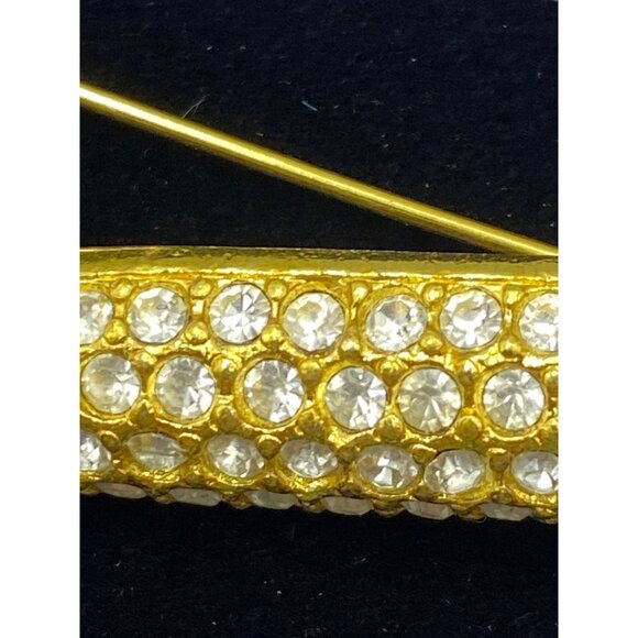 Cookie Lee Goldtone Baseball Bat & Glove Brooch With Rhinestones J0242 - Picture 3 of 9